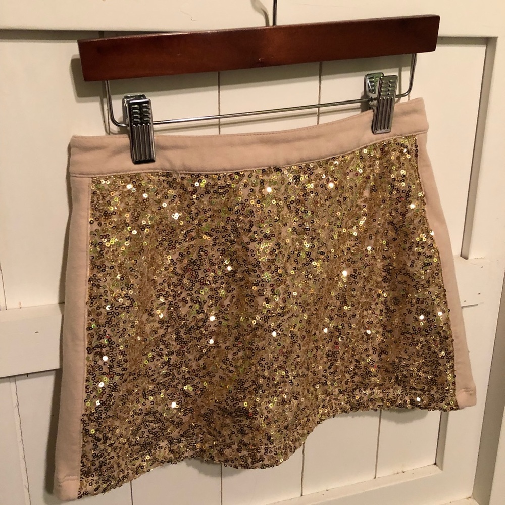 Joyfolie gold sequin mini-skirt - Size 7